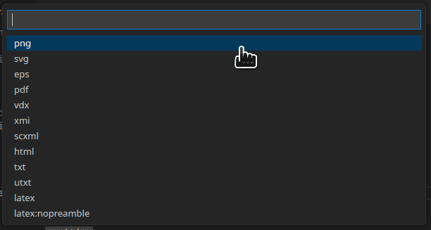 Export Plant UML file types