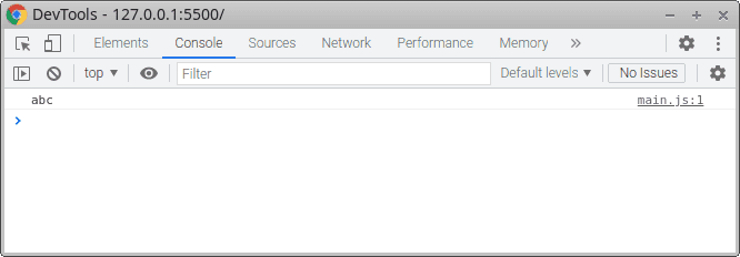 Console with abc printed