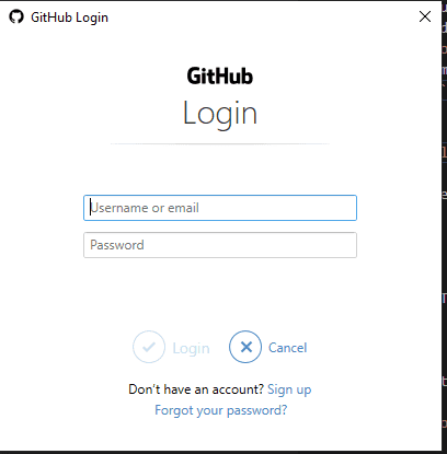 GitHub Login Screen 1